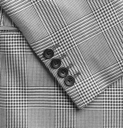 Grey Checked Wool & Silk-Blend Tuxedo Jacket - Apsley Tailors